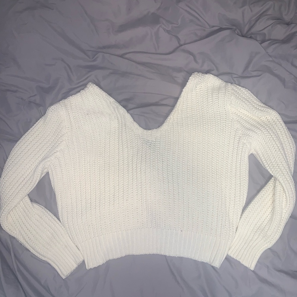 white sweater